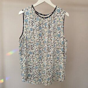 LOFT Women's Paisley Floral Multicolor Sleeveless Tank Top Blouse